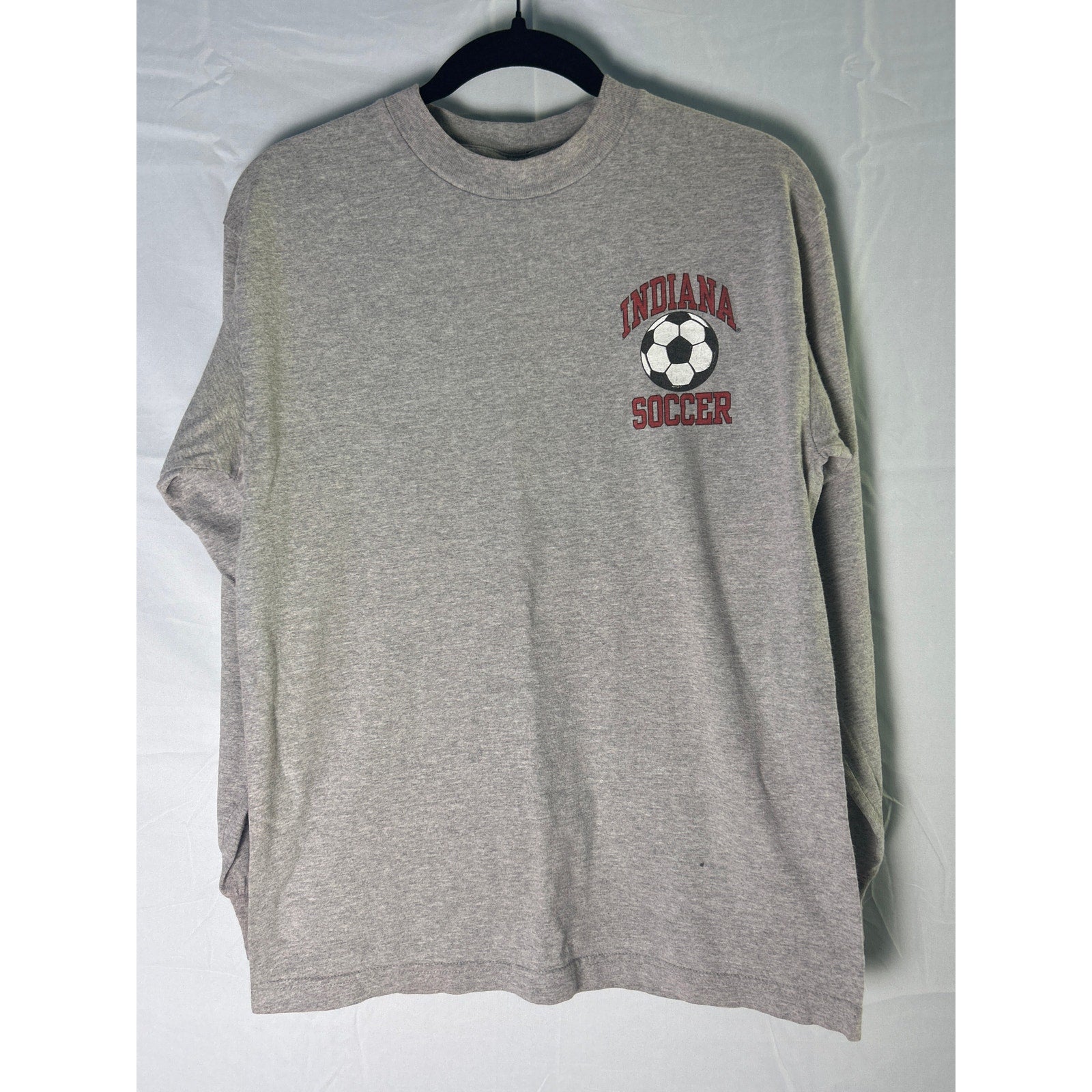 AAA Alstyle Apparel & Activewear INDIANA Soccer Gray Long Sleeve Shirt Medium