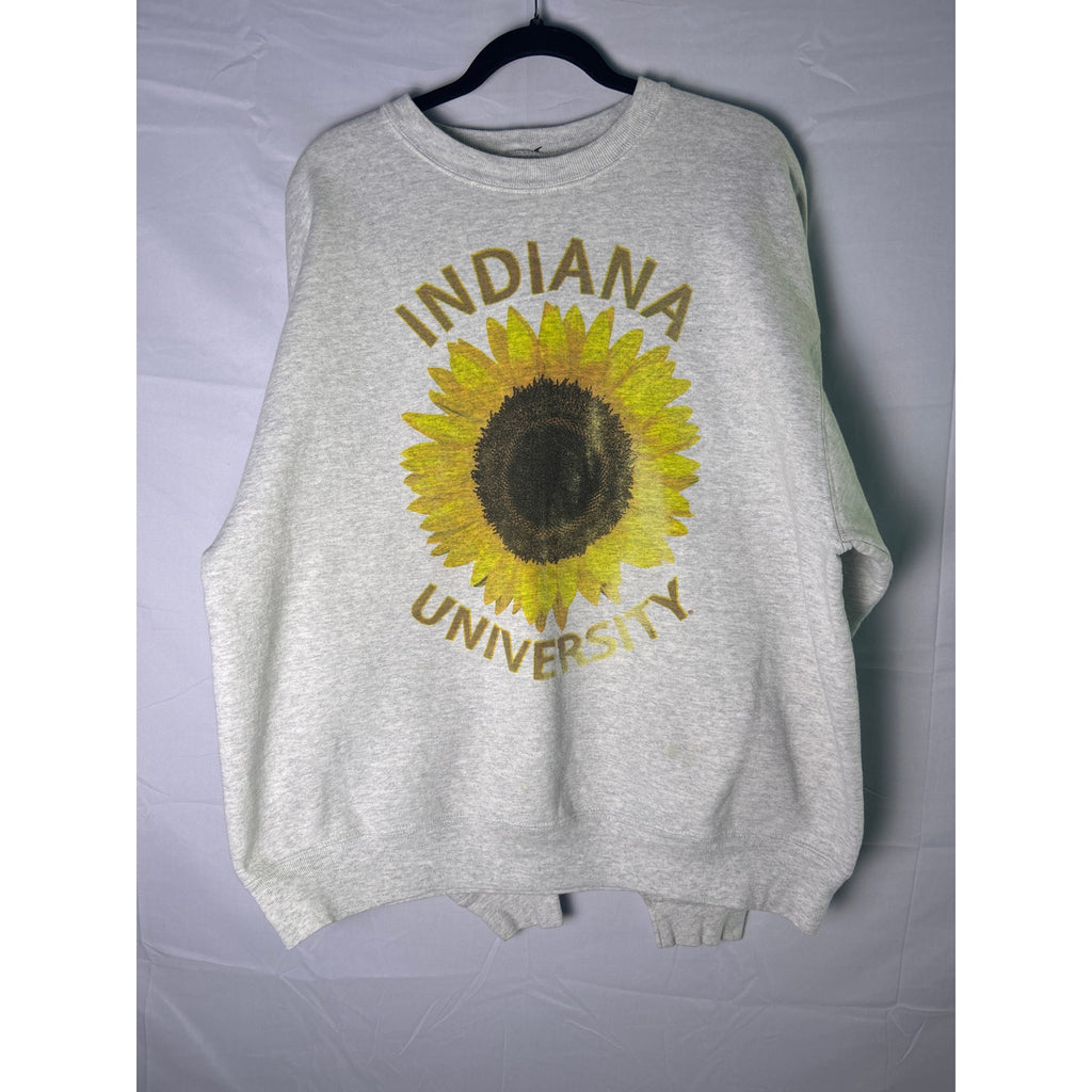 90s Fruit of the Loom Indiana University Sunflower Gray Crewneck Sweatshirt XL