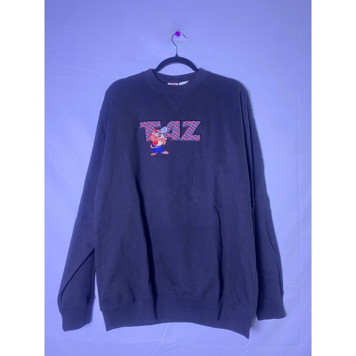 Vintage 90’s Looney Toones Tasmanian Devil Black Crewneck Sweatshirt Men's Large