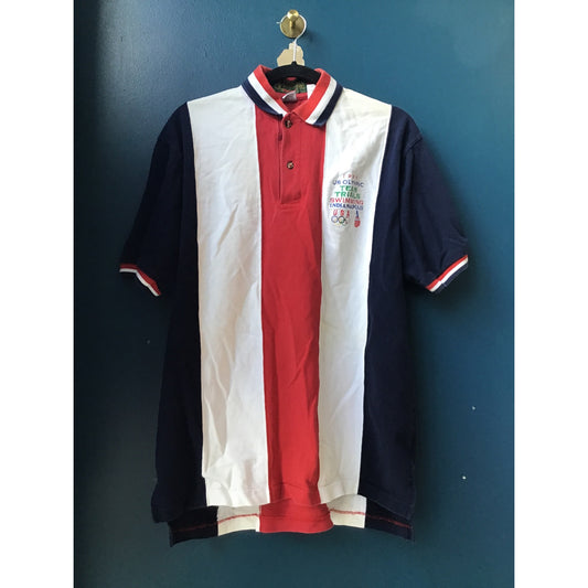 Hanes 1996 US Olympic Team Trials Indianapolis Red White Black Polo Shirt Large