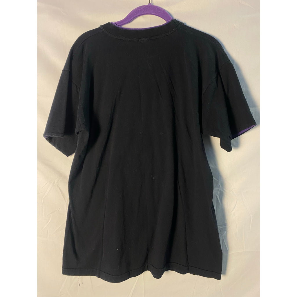 Vintage 70s Jim Davis Garfield Indiana Purple Black Graphic T-shirt Men's Large