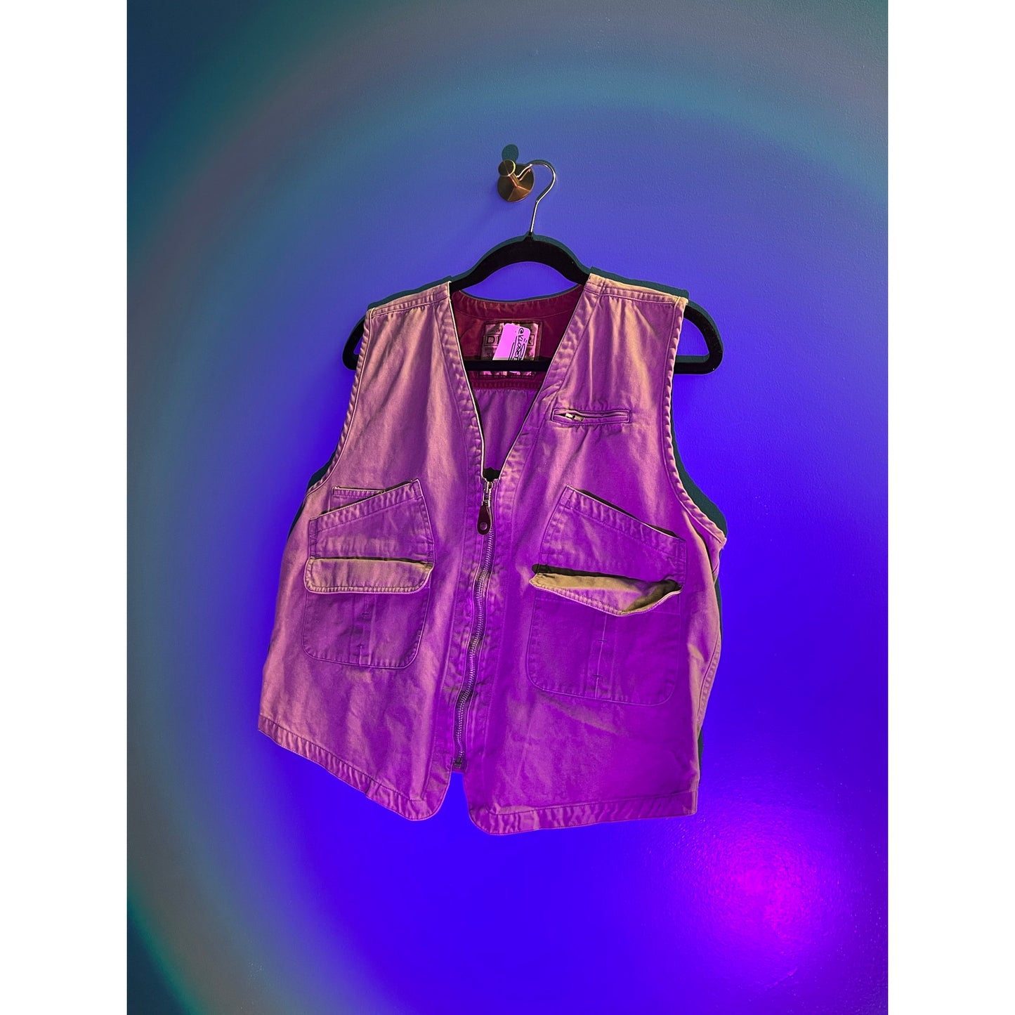 Genuine Diner Full Zip Front Pockets Green Vest Jacket Fishing Hiking Womens S/M