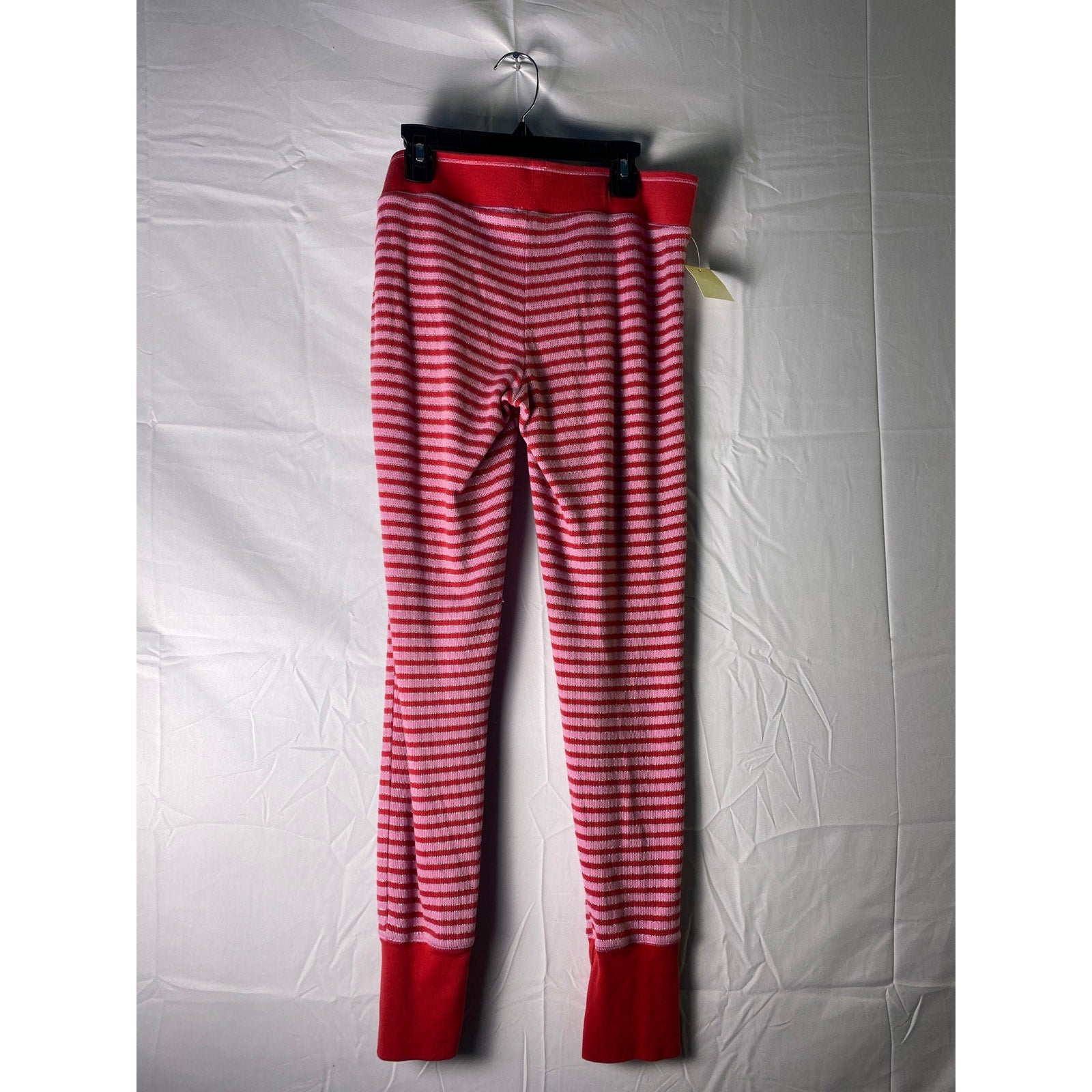 Y2k Victoria's Secret Pink Red Silver Glitter Striped Thermal PJ Pants/Leggings