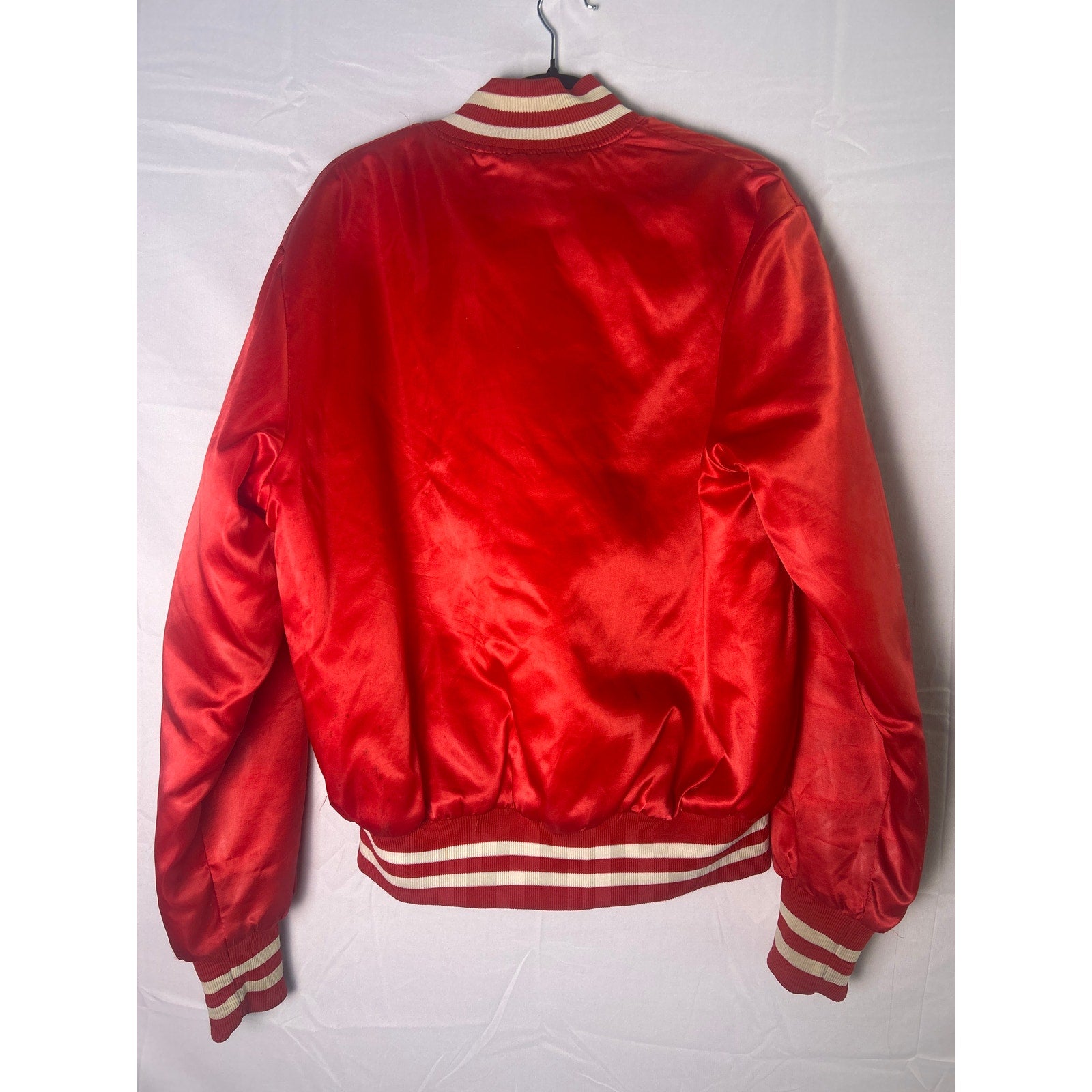 Vintage Holloway IU Indiana Hoosier Satin Bomber/Varsity Red Button Jacket Large