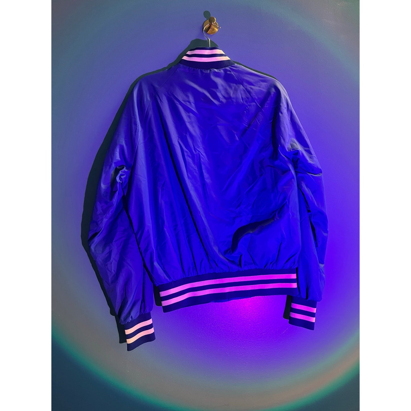 Active Generation Button Up Colts Satin Bomber Jacket Men's Size Large