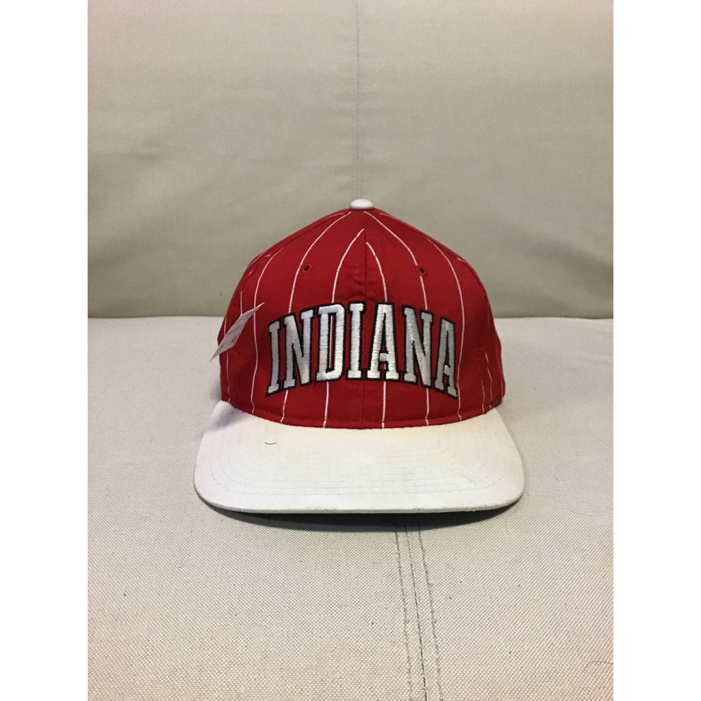 Starter IU Indiana Hoosiers University Hat Snap Back Pinstripe Red White