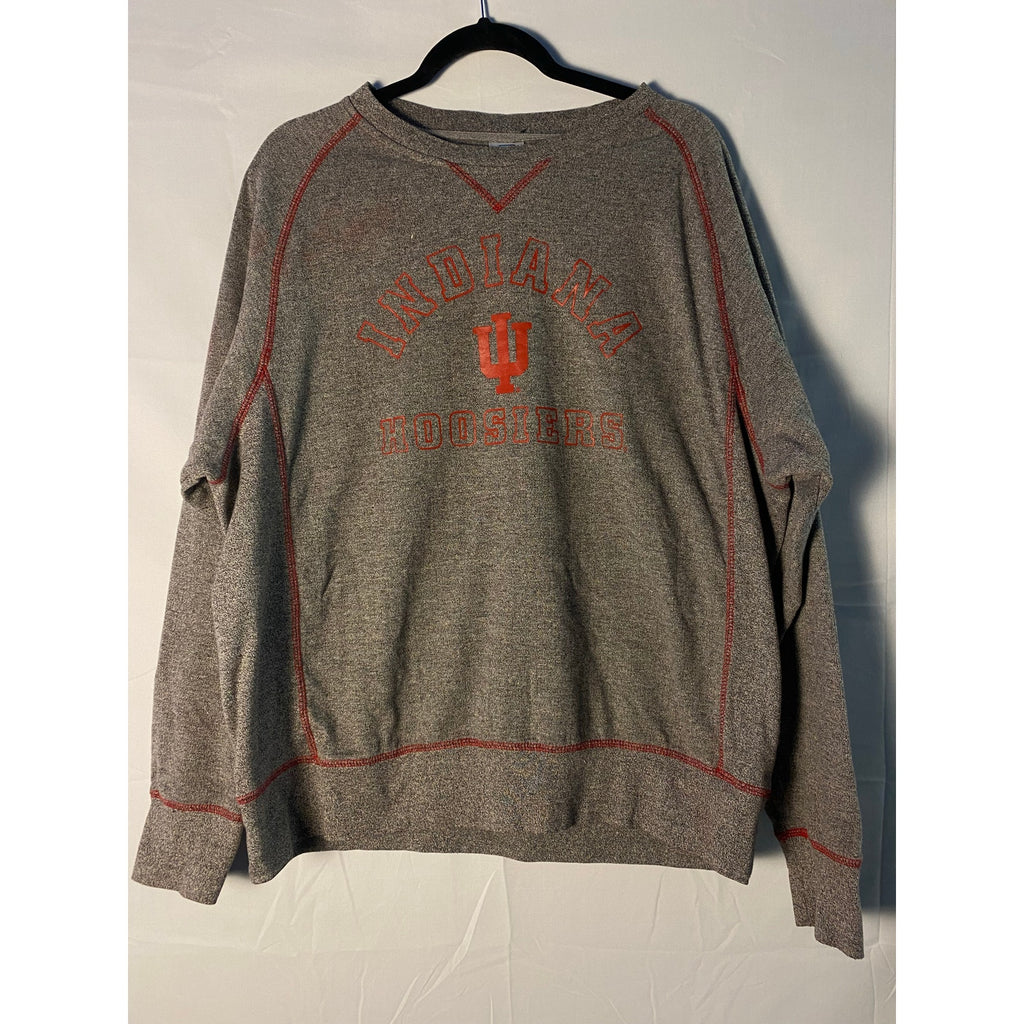 Pro Edge IU Indiana University Red Stitching Gray Pullover Sweater Men's Size XL