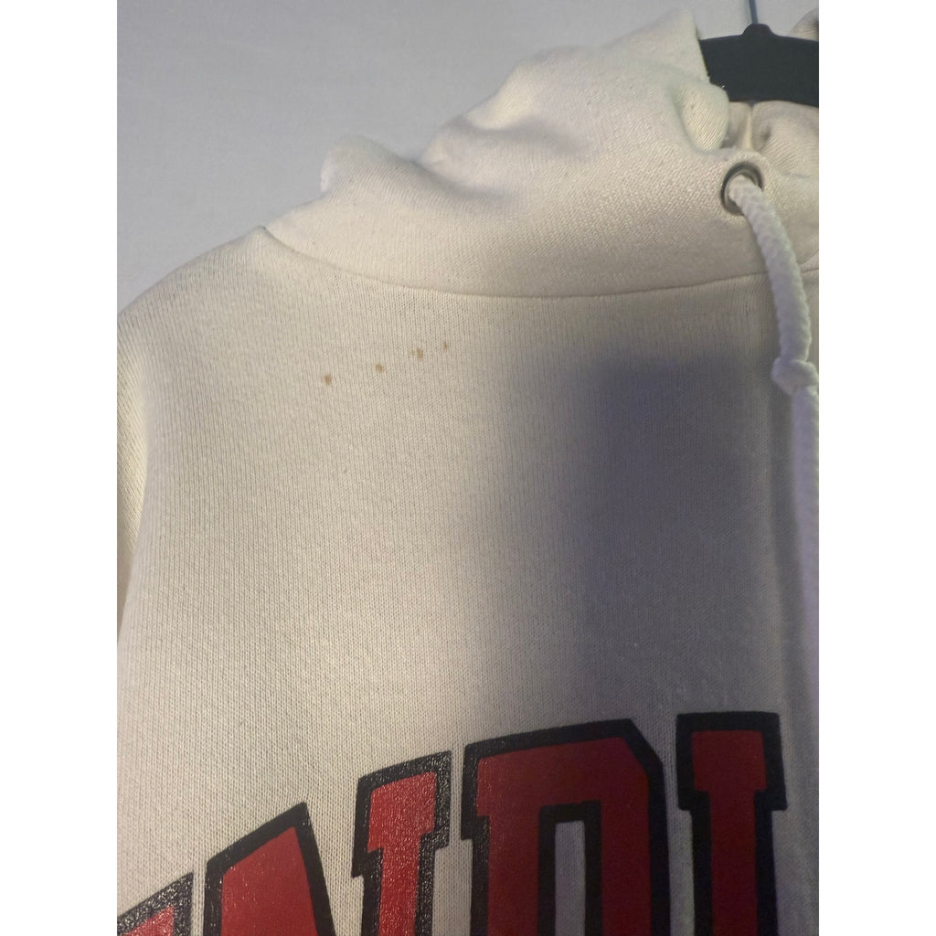 Vintage IU INDIANA Graphic Print White Pullover Hoodie Women's Size Large