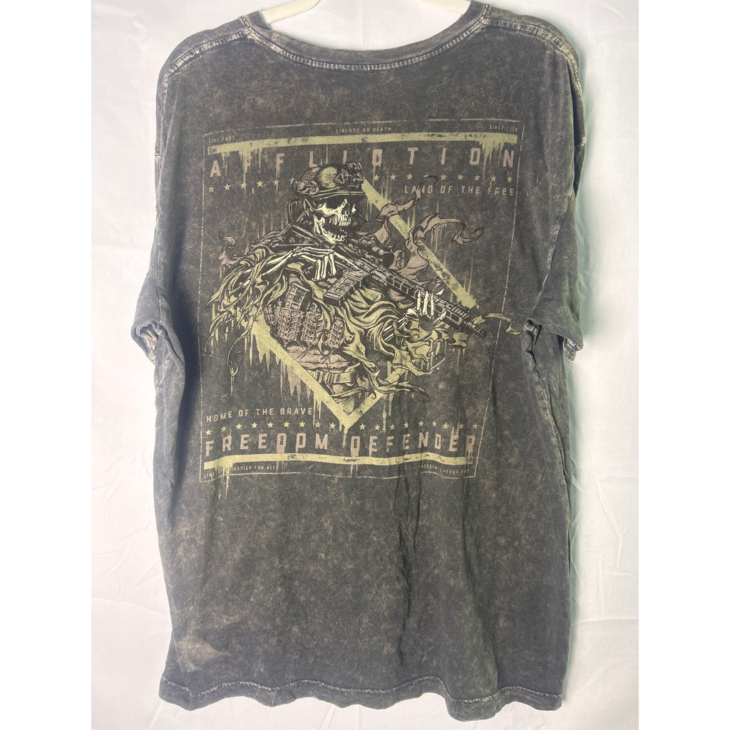 Affliction Freedom Defender Faded Shirt Men's Size 2XL