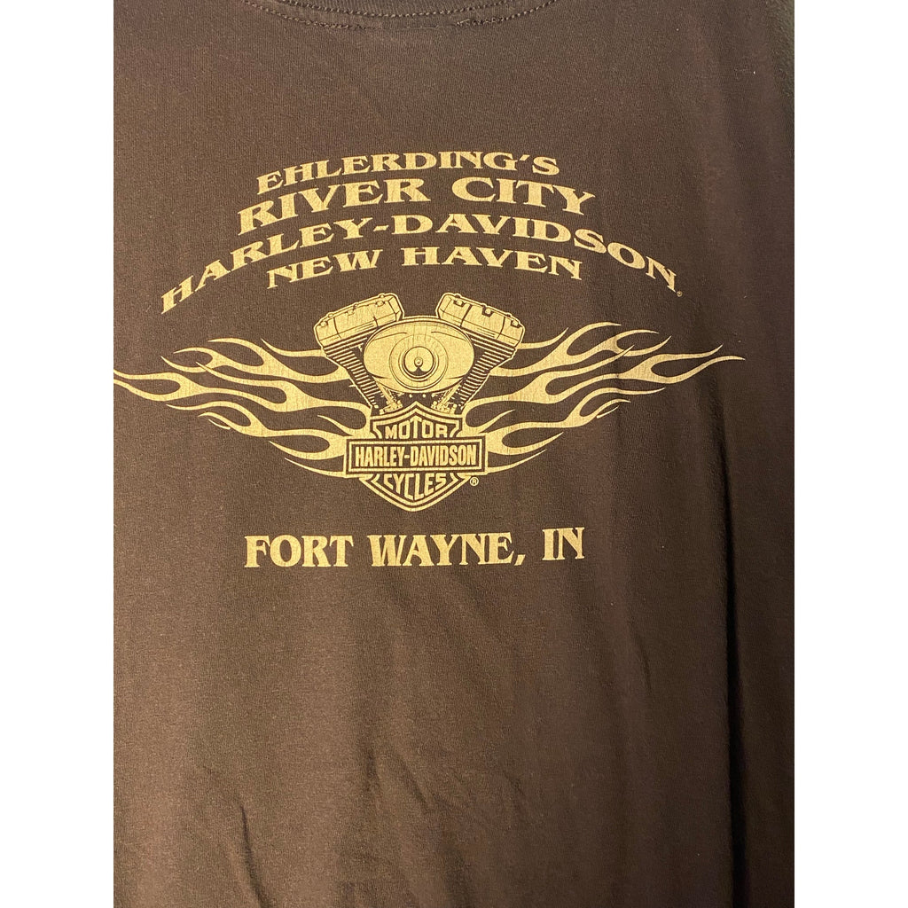 Harley Davidson Ehlerding's River City Fort Wayne, IN Brown Shirt Men's XL/2XL?