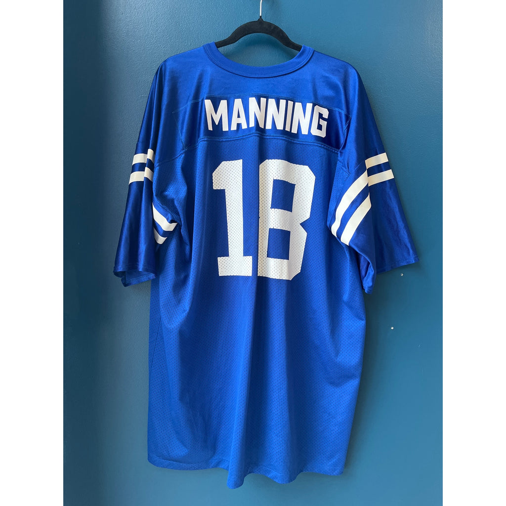 Logo Athletic #18 Peyton Manning NFL Blue V-neck Jersey Shirt Men's Size XXL