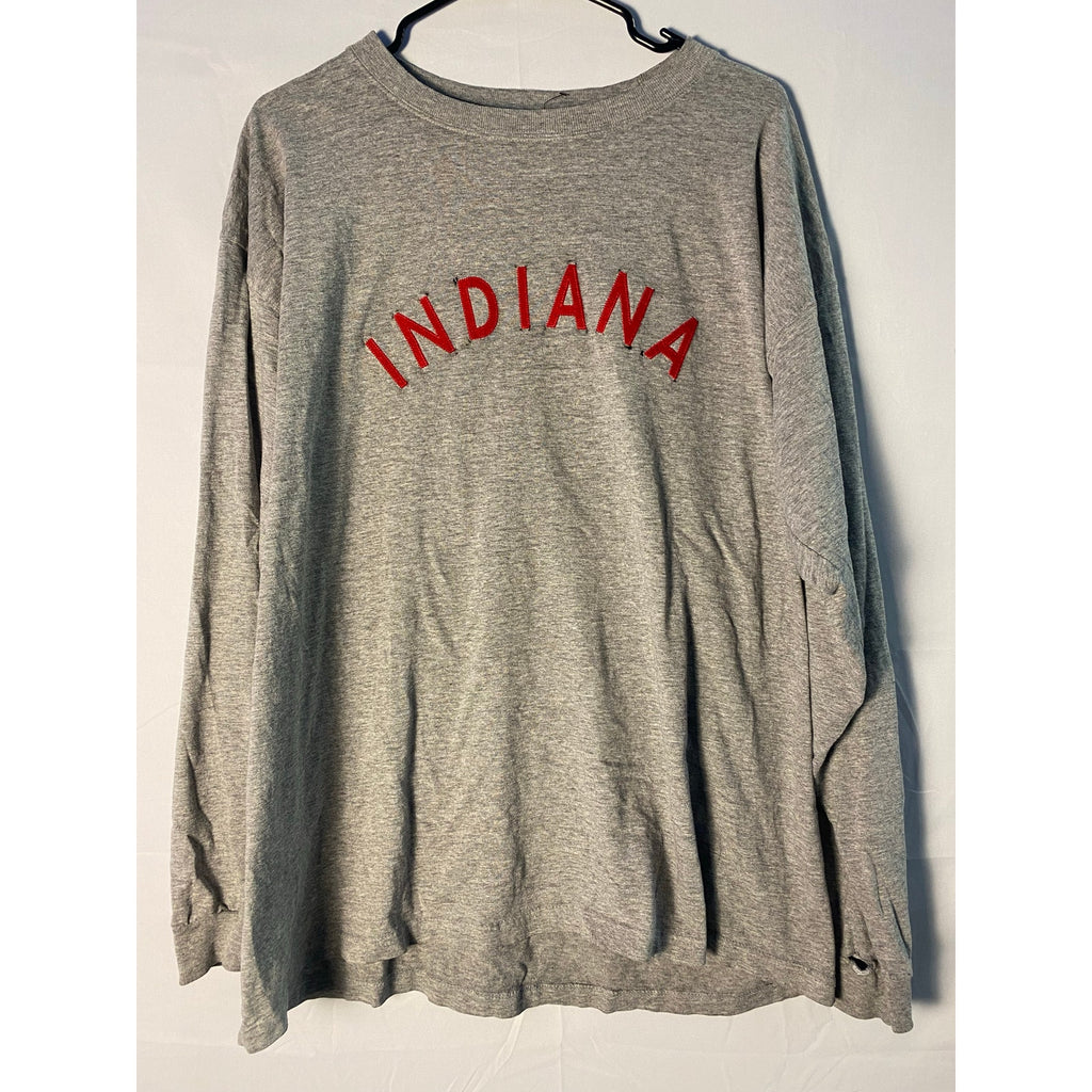 Vintage IU Indiana University Arch Embroidered Gray Crewneck Sweater Men's XL