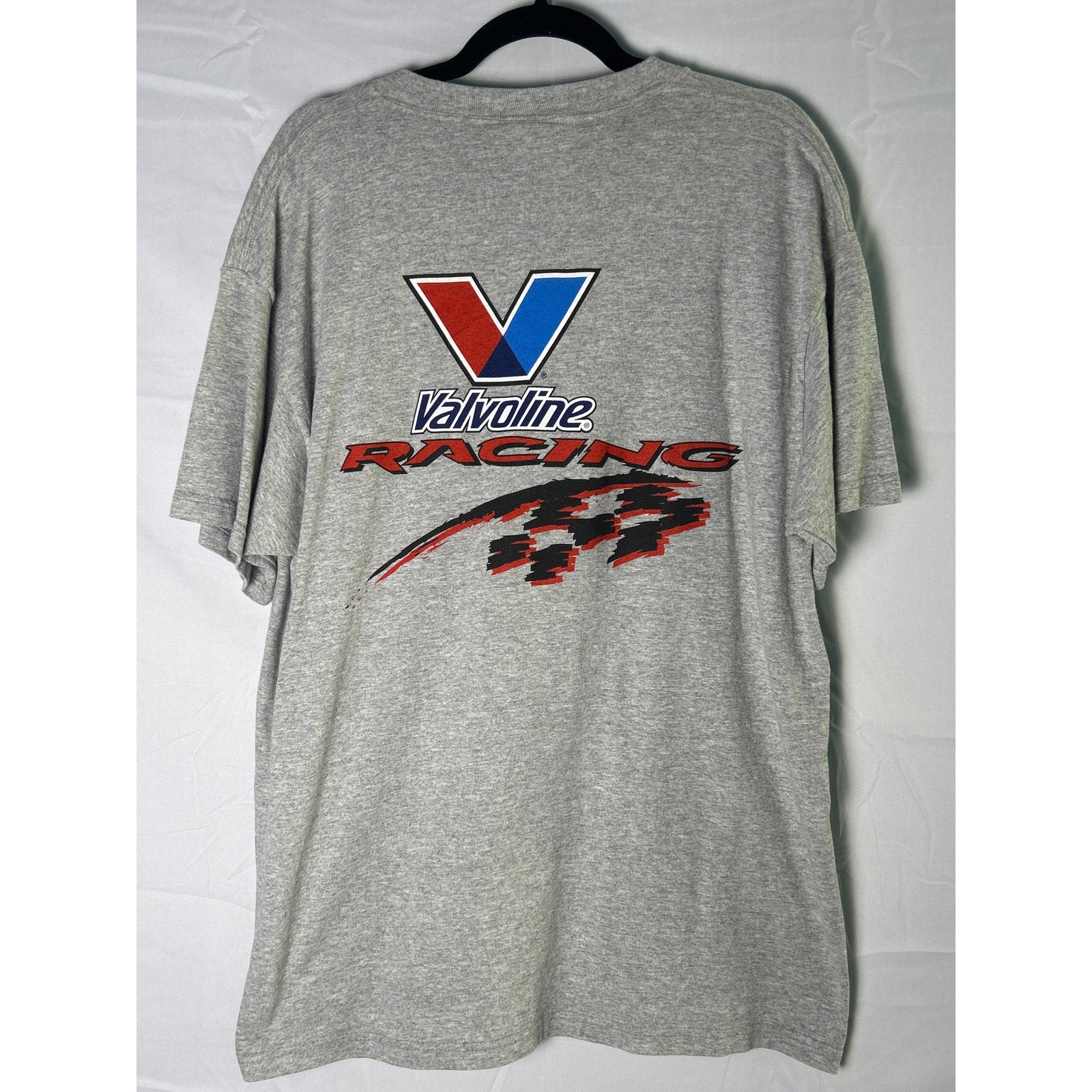 Y2K Fruit of the Loom Johnny Benson Valvoline Racing Car #10 Shirt Gray Shirt XL