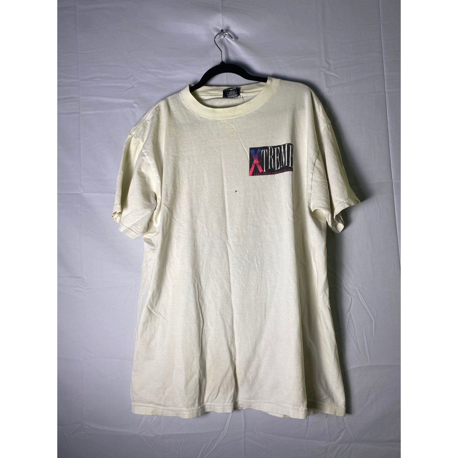Extreme Equipment is Everything Always wear a Helmet White T-shirt Men's Size XL