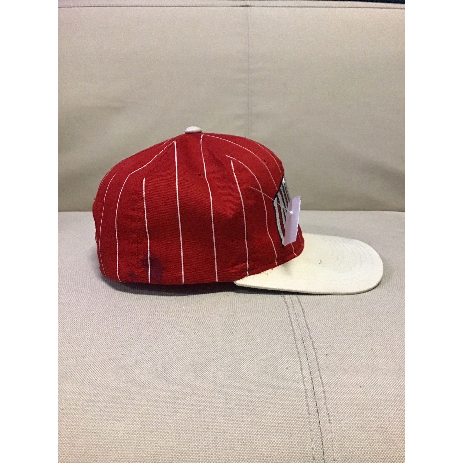 Starter IU Indiana Hoosiers University Hat Snap Back Pinstripe Red White