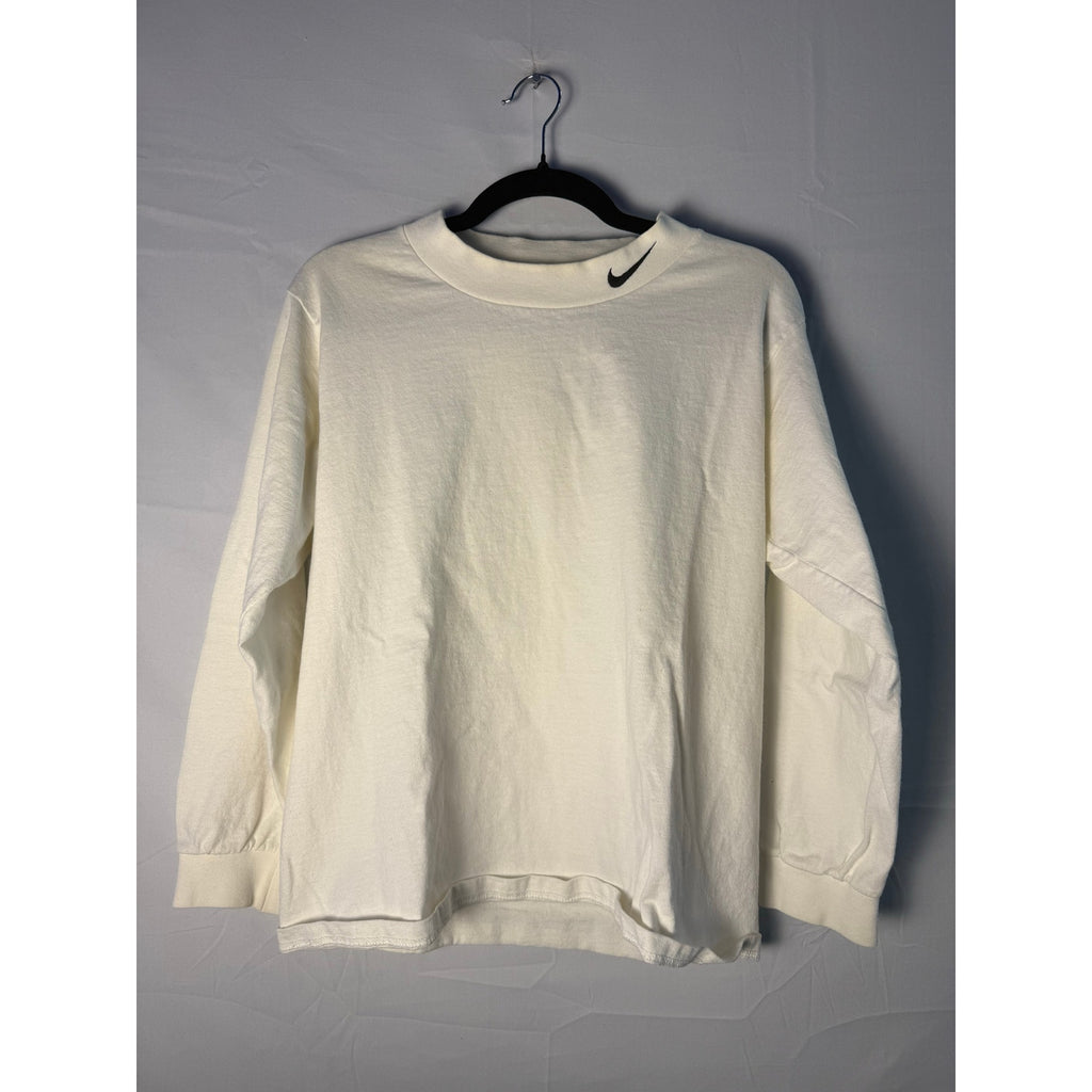 Vintage 90s Nike Mock Neck Logo Swoosh Print Long Sleeve Shirt Women's Large