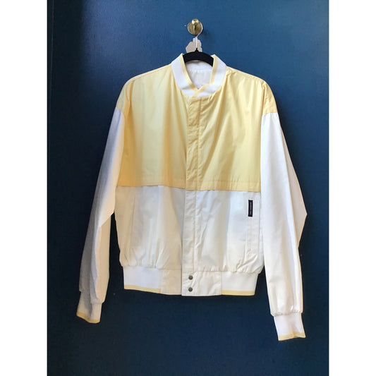 Vintage Members Only Yellow & White Colorblock Windbreaker Jacket Men's Medium