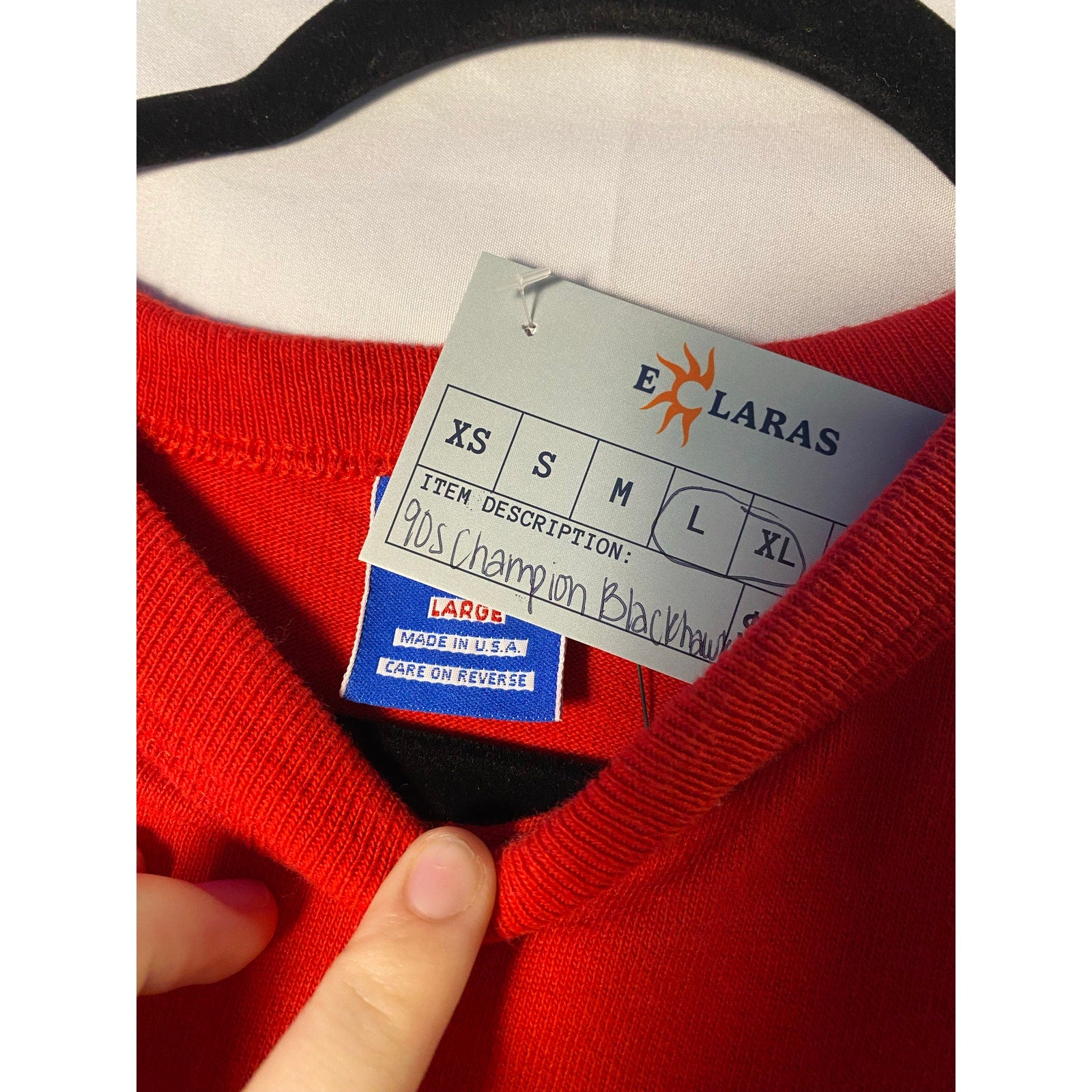 Vintage 90s Champion Chivago Blackhawks Red Graphic Print Shirt Men's Size Large