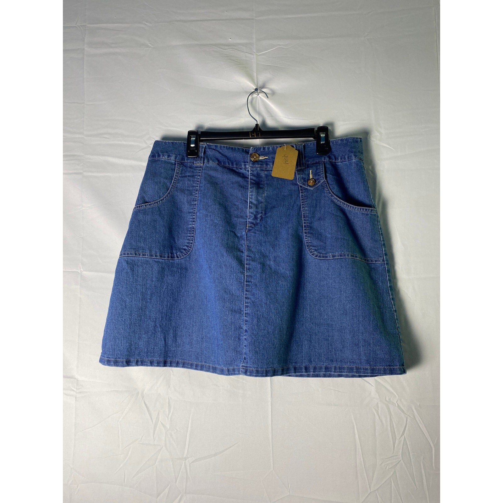 White Stag Blue Denim A-line Mini Skort with Pockets Women's Plus Size 4XL