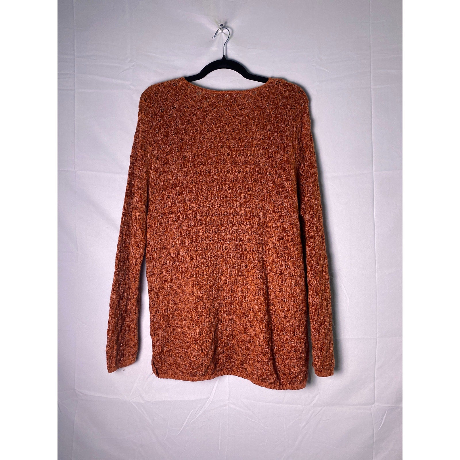 Vintage Norton McNaughton Orange Knit Sweater Women's Size Large
