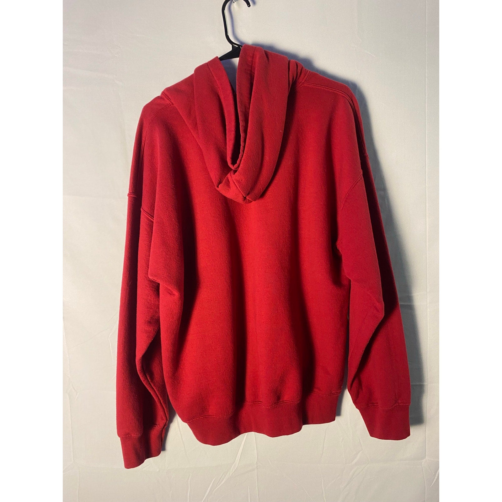 Indiana University Hoosier Graphic Logo Print Red Pullover Hoodie Men's Large