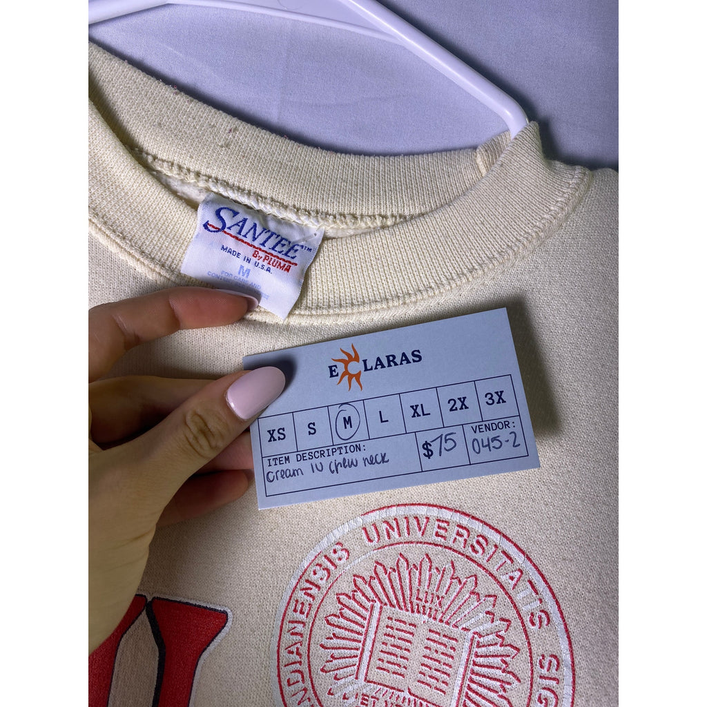 Cream Vintage IU Indiana University Crew Neck