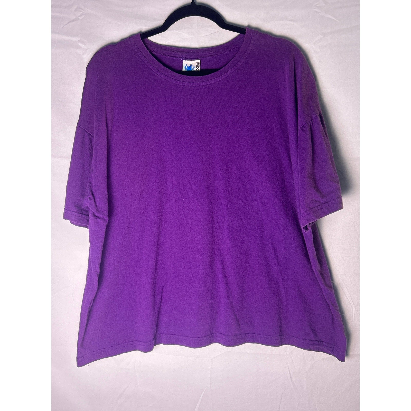 Vintage 80s-90s EZL Solid Purple T-Shirt Women's Plus Size 2X-3X