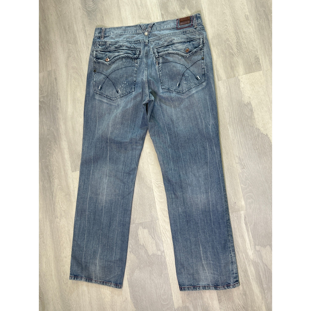 Parish Light Blue Denim Straight Leg Medium Wash 5-Pockets Jeans Mens Size 40/34