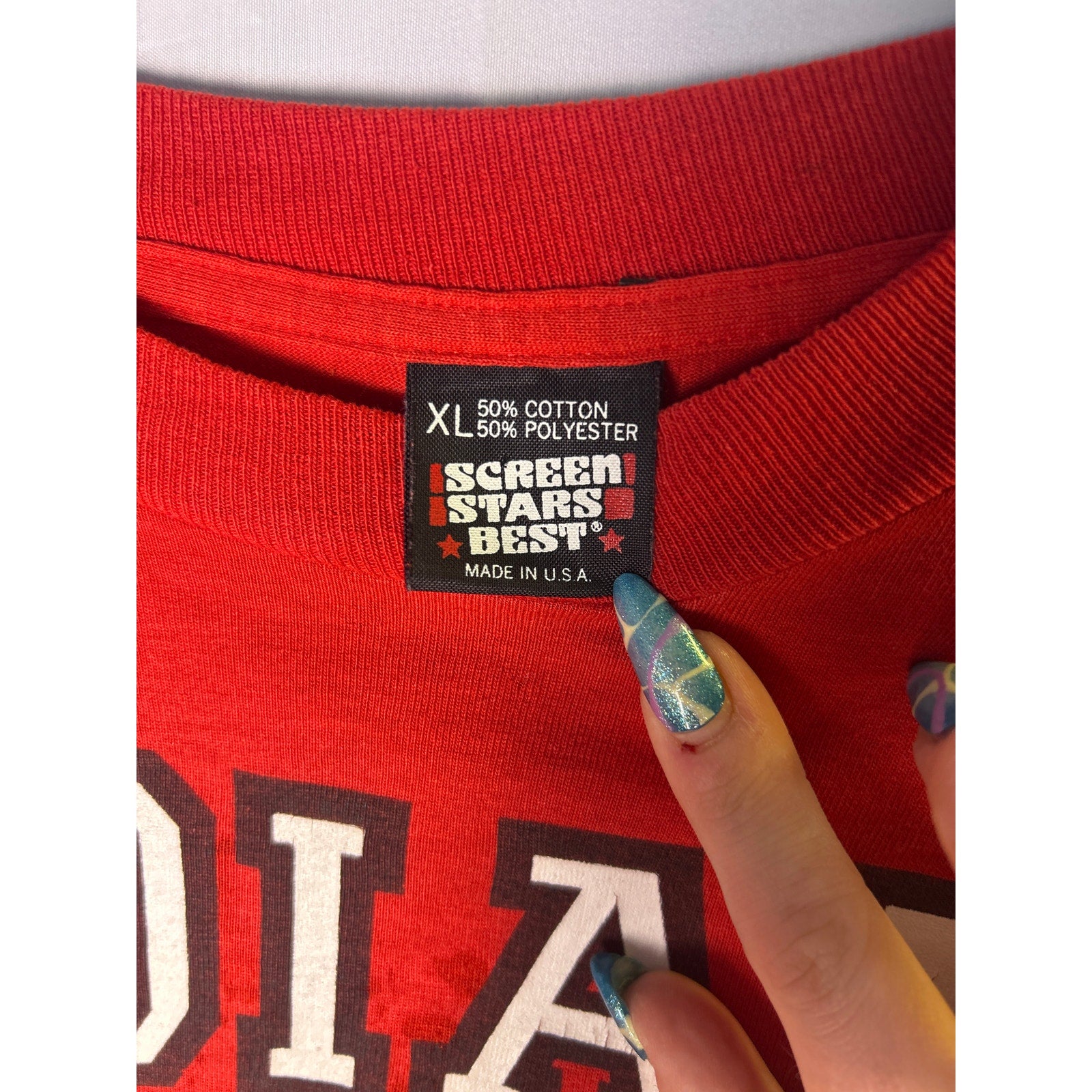 Screen Stars Indiana Hoosiers Graphic Print Red T-shirt Women's Size XL