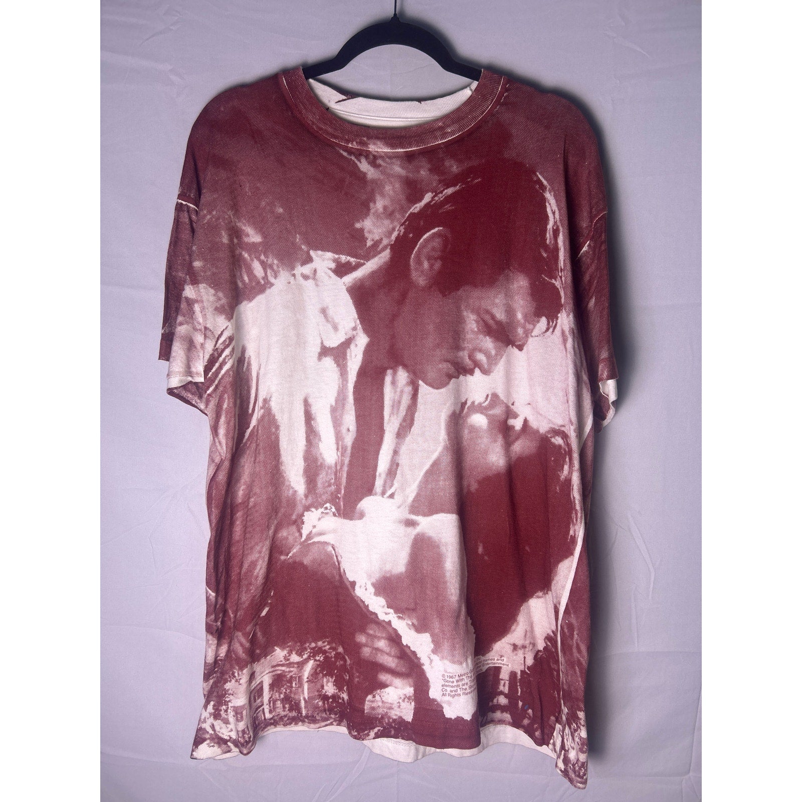 Vintage 1990's Stanley Desantis Gone With The Wind All Over Print Shirt Size XL