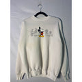 90s Vintage Mickey Mouse &amp; Friends Embroidered Crewneck White Sweatshirt Medium