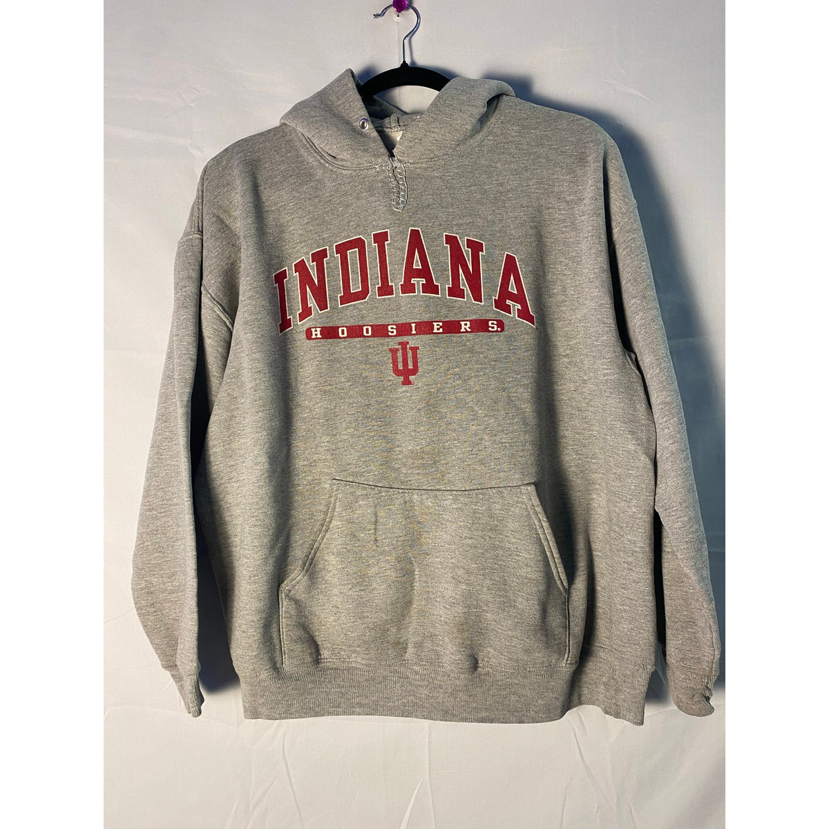 Modern IU Indiana University Hoosiers Gray Pullover Hoodie Men's Size Medium