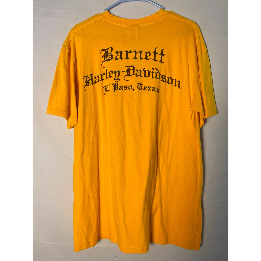 2014 Harley-Davidson Barnett El Paso Texas Graphic Print Yellow Shirt Mens Large
