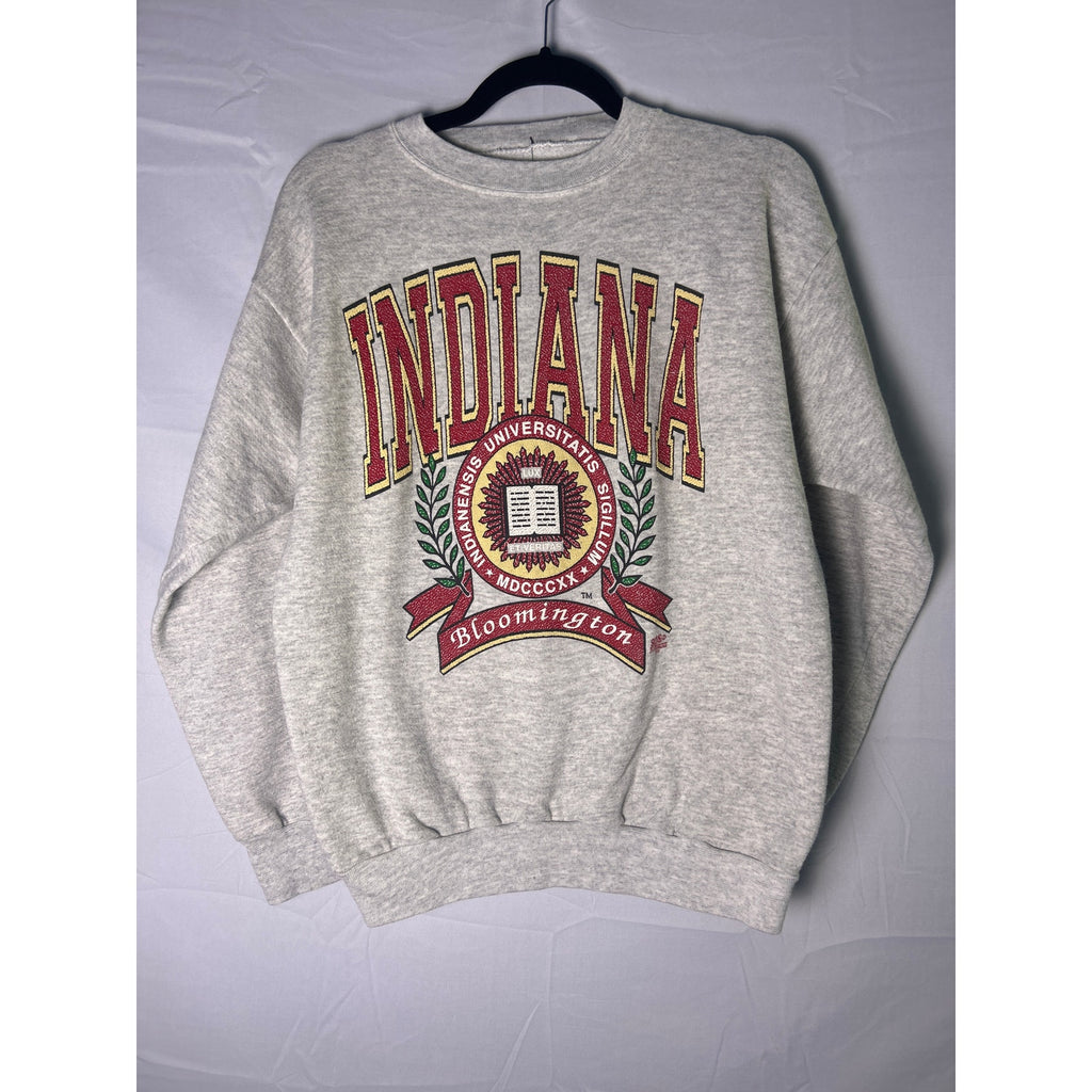 Vintage Indiana University Print Gray Crewneck Pullover Sweatshirt Women's Large