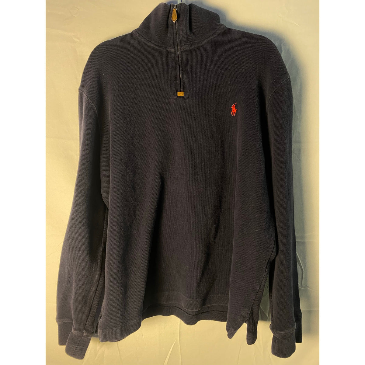 Vintage Polo by Ralph Lauren Blue Polo Sweater Quarter Zip Pullover Size Large