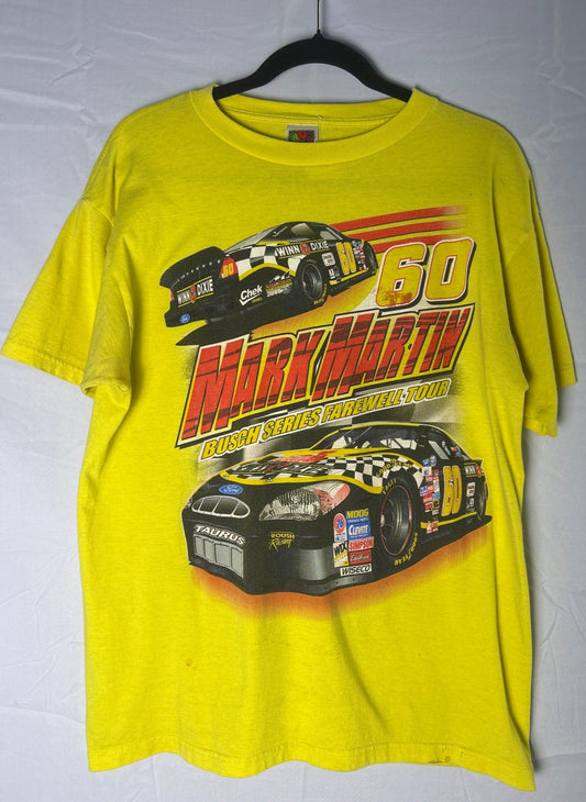 2000 Vintage Fruit of the Loom Mark Martin Nascar Farewell Tour Shirt Size Large