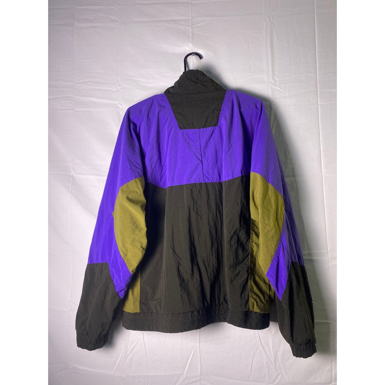Vintage USA Olympics Olive Blue Black Full Zip Windbreaker Jacket Men's Medium