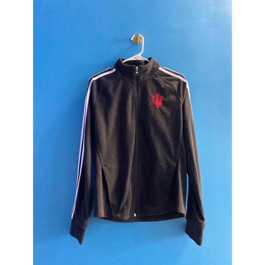 ADIDAS Womens IU INDIANA Logo Print Performance Micro Fleece Jacket Black Medium