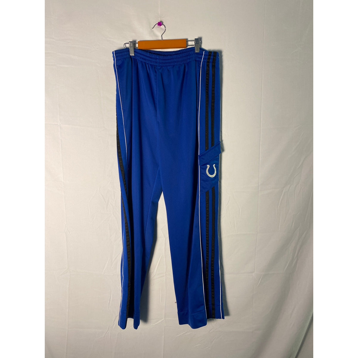 Indianapolis Colts Track Blue Striped Sweatpants Pull On Men Size Large Football