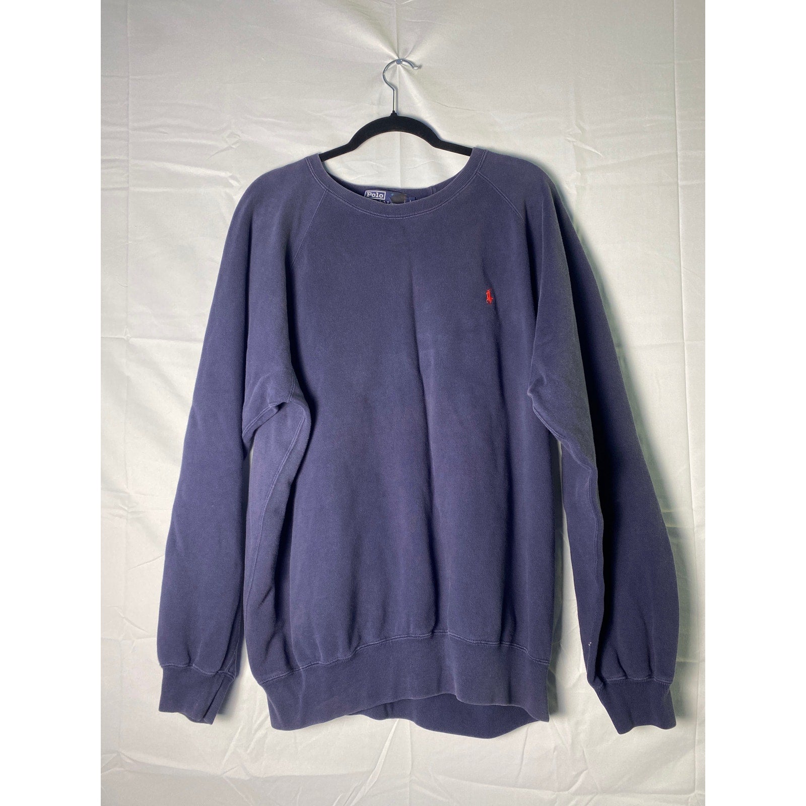 Polo by Ralph Lauren Crewneck Logo Sweatshirt Blue Faded Men's Size Large