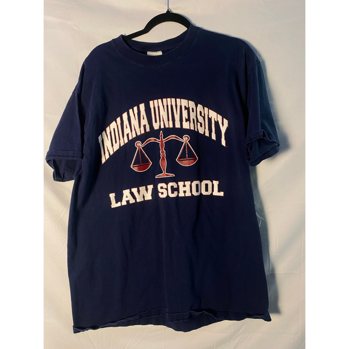 Indiana University Law School Graphic Print Navy Shirt Crewneck Men's Size XL