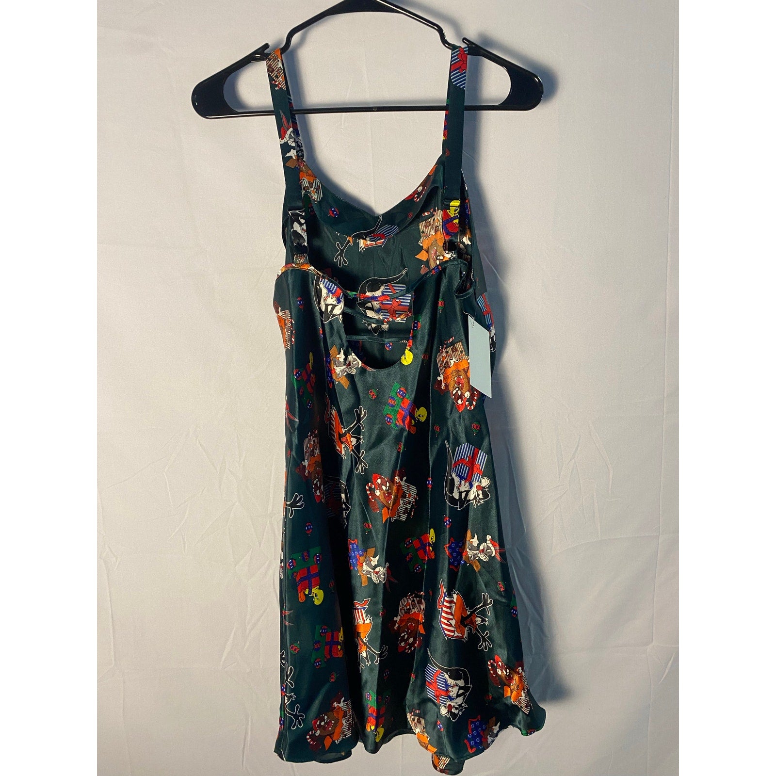 Vintage 1997 Warner Brothers Looney Tunes Silky Nightgown Christmas Size Large