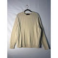 Arrow Jeans Ribbed Crewneck Pullover Sweater Cream 100% Cotton Men's Size Large