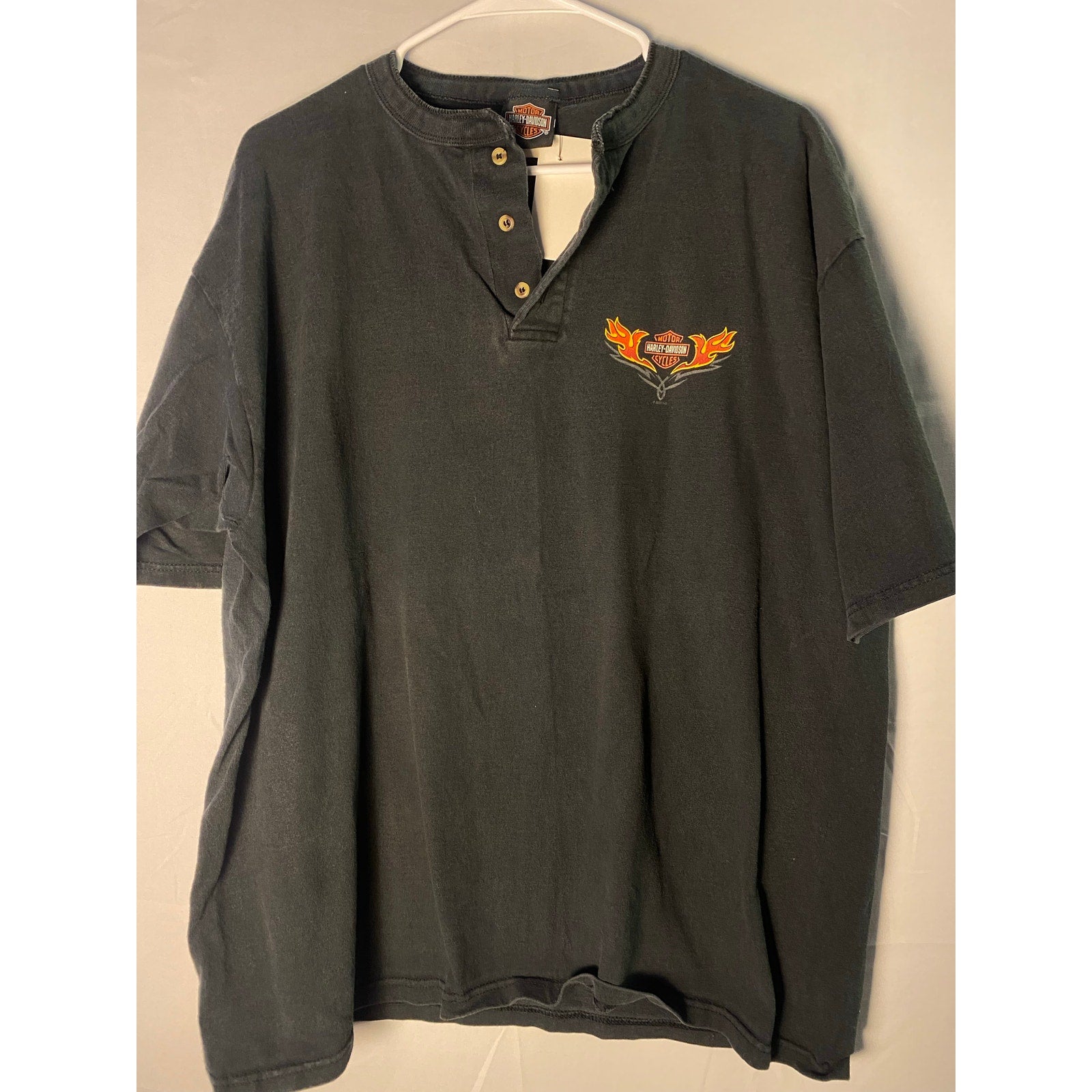 Harley Davidson INDYWEST Plainfield, Indiana Black Henley Shirt Men's L/XL