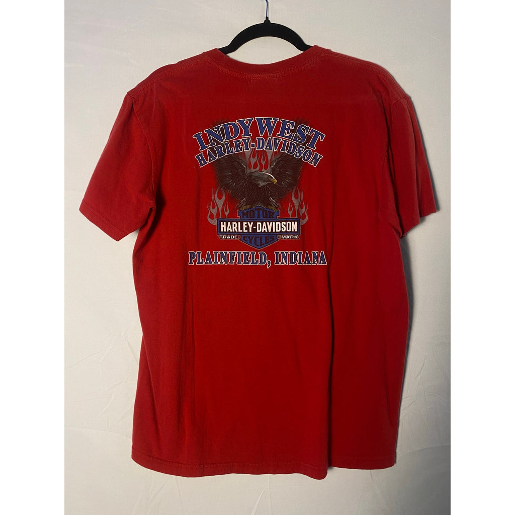 Harley Davidson #1 USA Flag INDYWEST Plainfield Indiana Graphic Print Mens Large