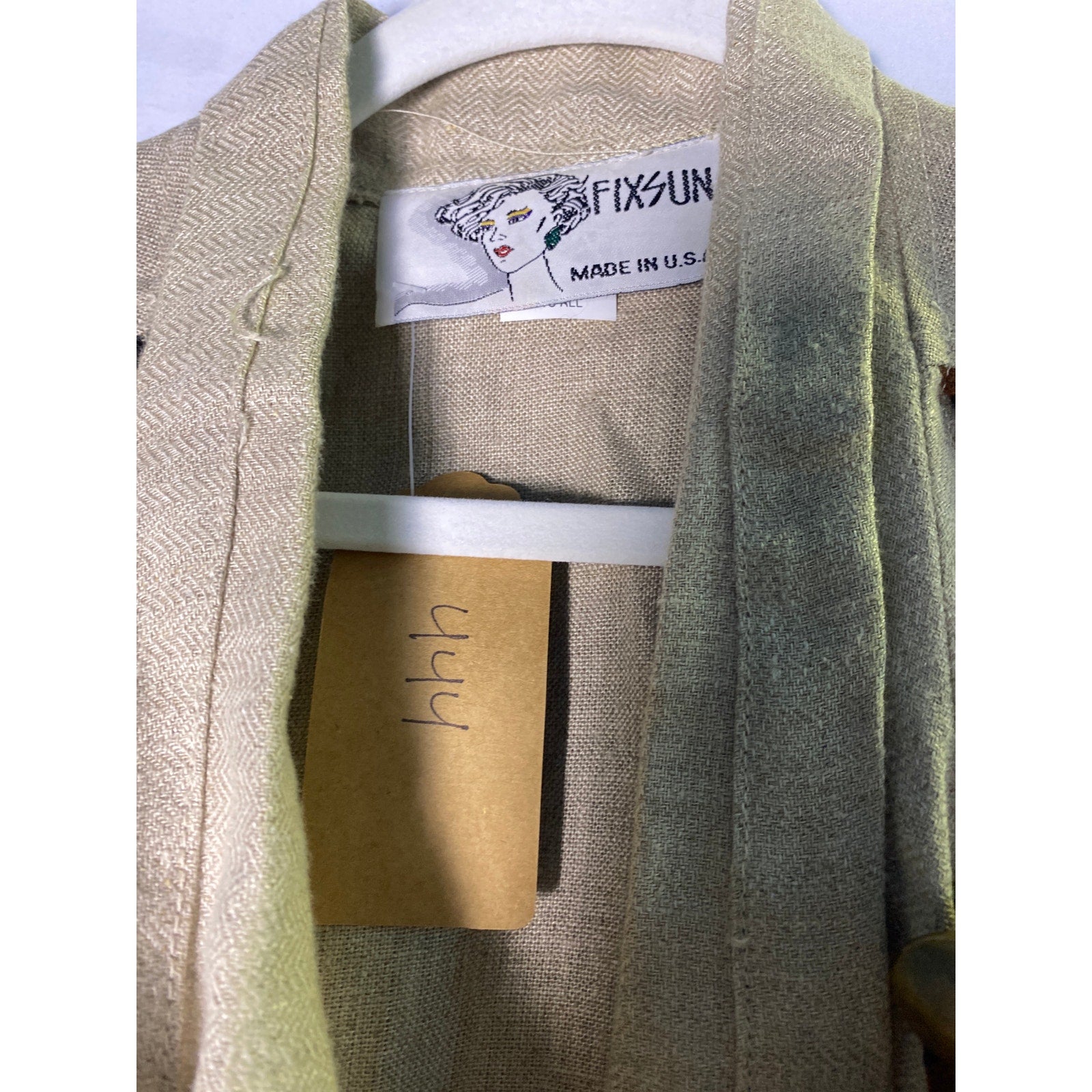 Vintage 80's Fixsun Brown Linen Lagenlook Drape Jacket Women's One Size