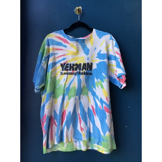VTG YEHMAN Jamaica No Problem Multicolor Tie Dye Shirt Men's Size Medium-Large