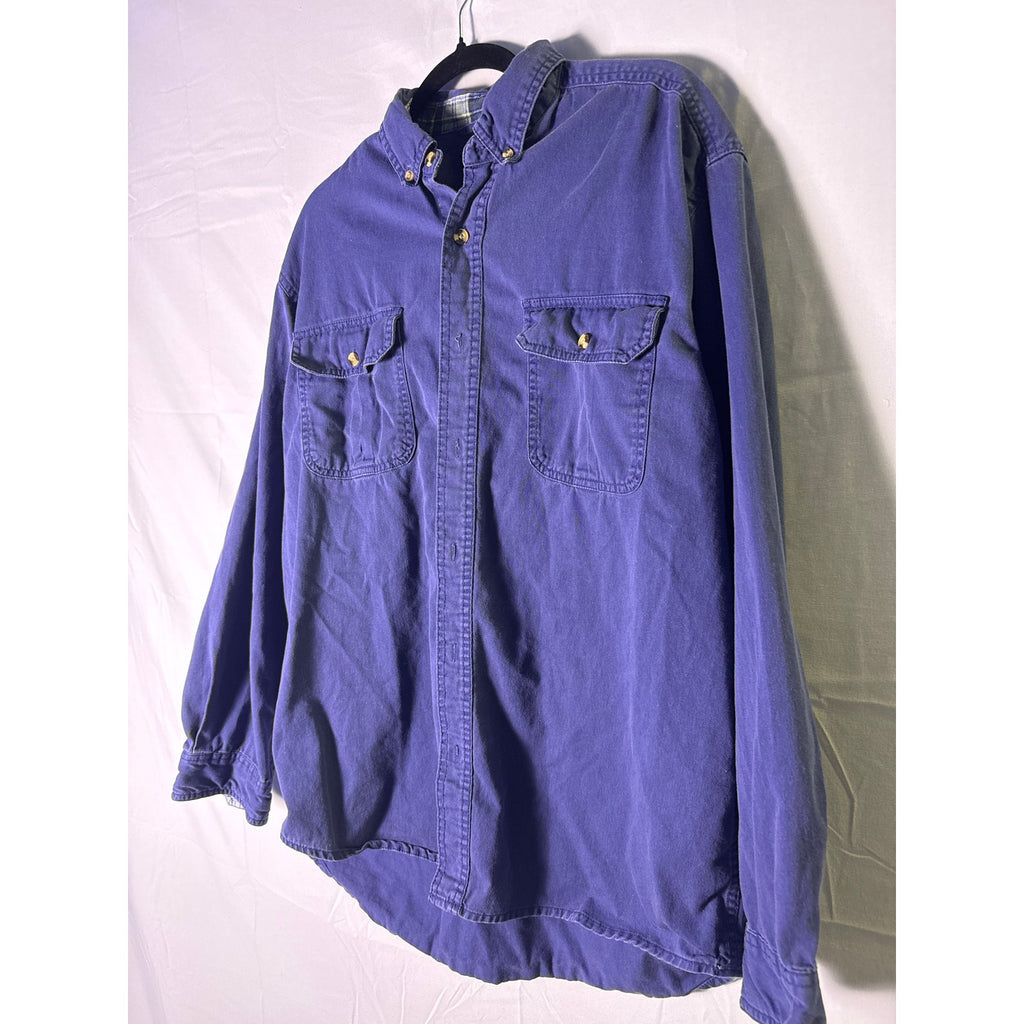 North Axis Dark Blue Button Down Long Sleeve Shirt Chest Pockets Mens Size Large
