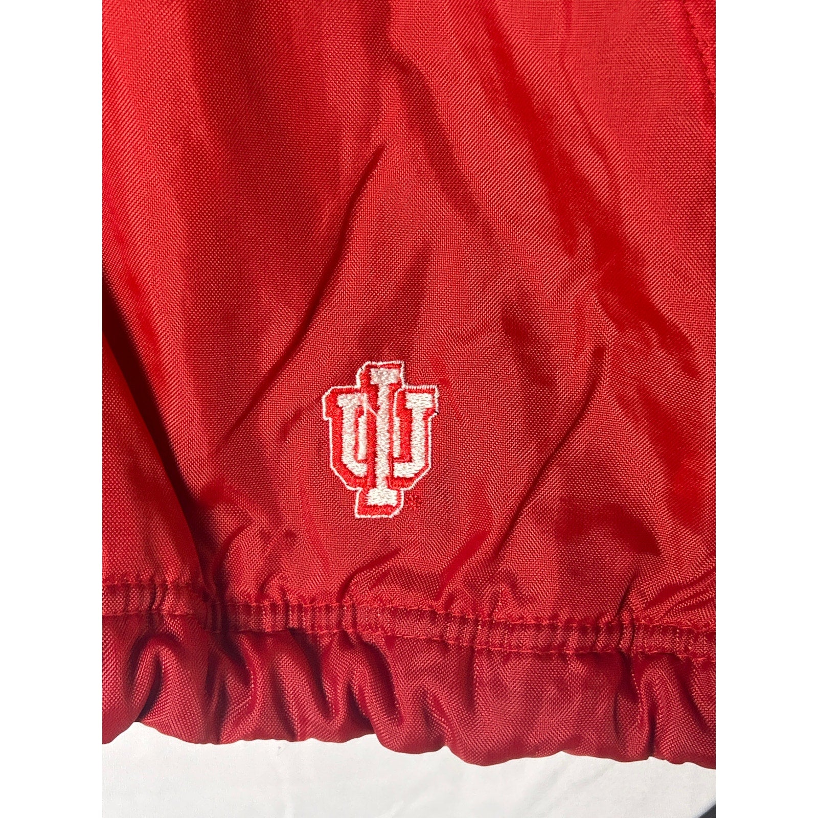 Vintage IU Indiana University Windbreaker Jacket Full Zip Red W/ Pockets 2XL