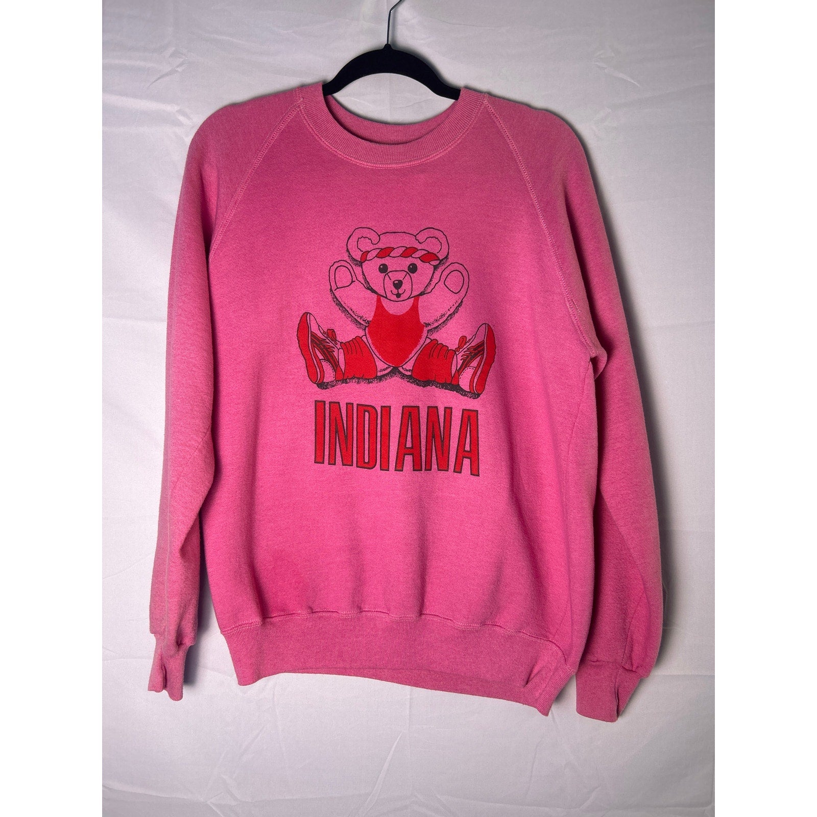 Vintage INDIANA Hoosier Pink Crewneck Sweatshirt Women's Size Medium